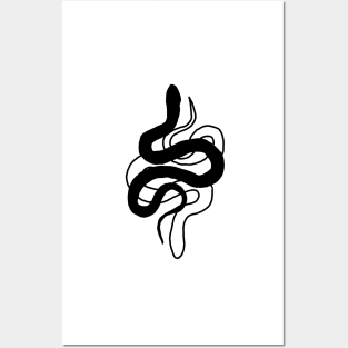 Black and white snake (vertical) Posters and Art